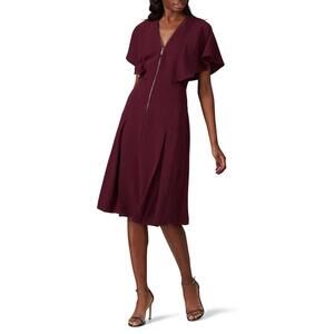 Ted Baker Burgundy Kasiane Dress Size 2 with Discoloration